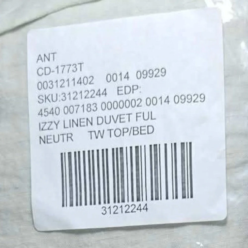 Anthropologie Izzy Duvet Cover Neutral Linen Full/Queen Bedding Beige